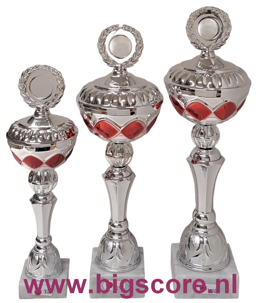 AUB 011 Bekerserie Rood-Zilver LAATSTE serie OP=OP!!